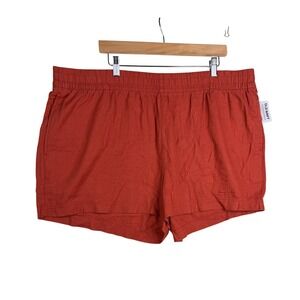 New Old Navy Linen Blend Comfort Waistband Short size 2X Orange